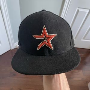 Vintage Houston Astros Black Fitted Baseball Hat Size 7